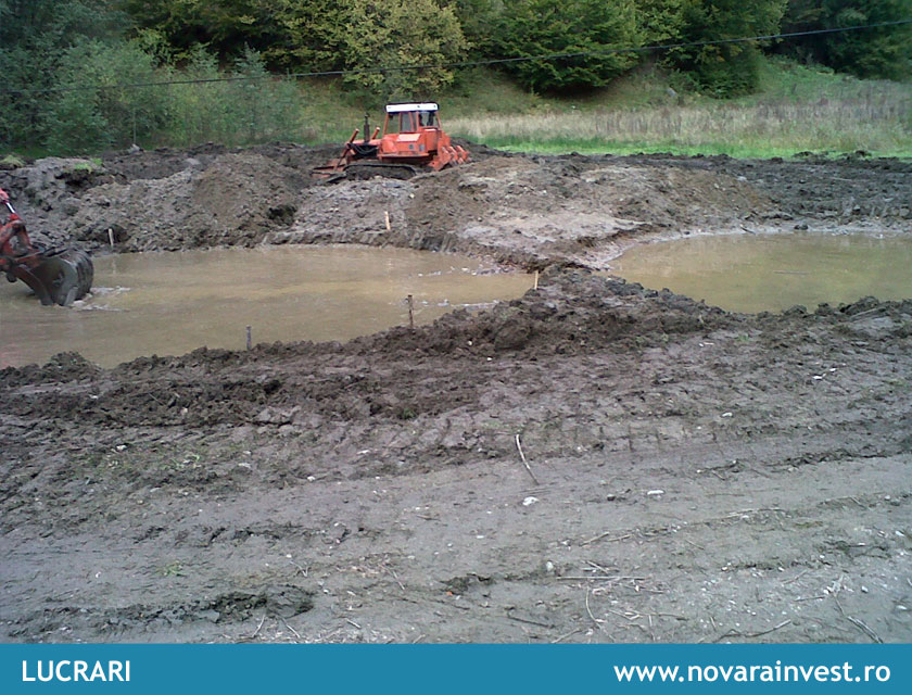 Lucrari pe teren - construirea locului pentru primele bazine
